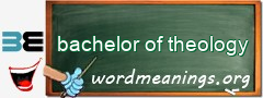 WordMeaning blackboard for bachelor of theology